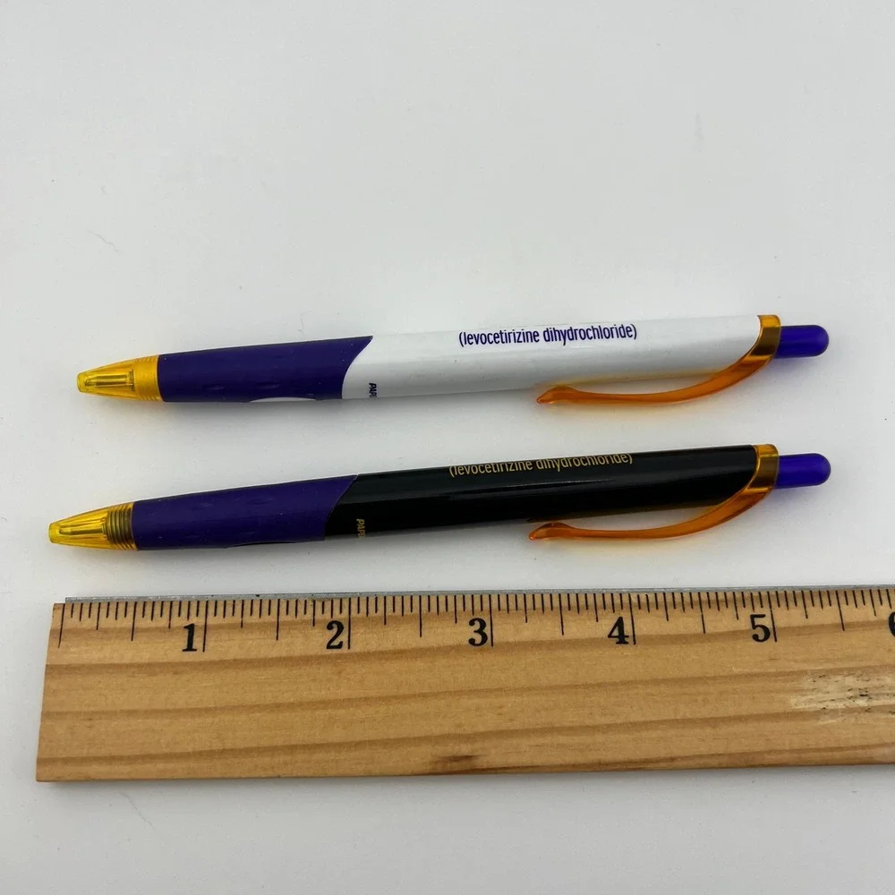 Xyzal Ballpoint Pens Pharmaceutical Promo 2010s Blue Ink 2pc PaperMate Blk Wht